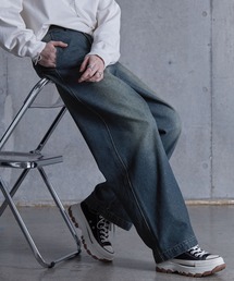 SERACE（セラス）の「【SERACE】Loose silhouette vintage denim wide pants / ルーズシルエットヴィンテージデニムワイドパンツ（デニムパンツ）」