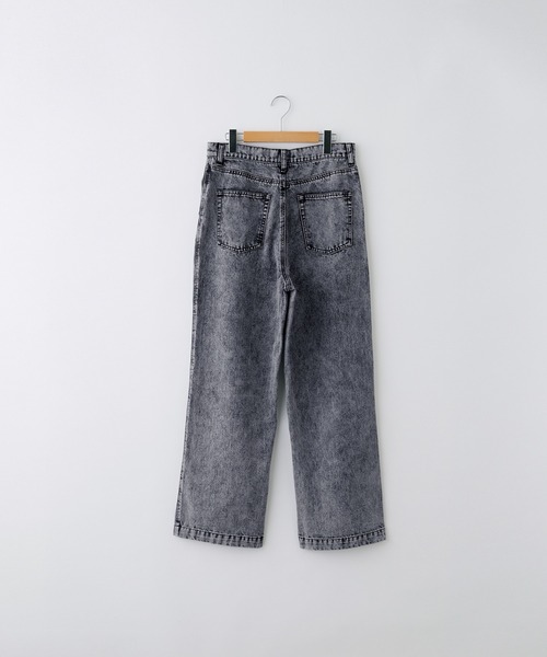 イミテーションデニム ワイドレッグ ルーズ パンツ ゆったり SERACE】Loose silhouette vintage denim wide pants / ルーズ
