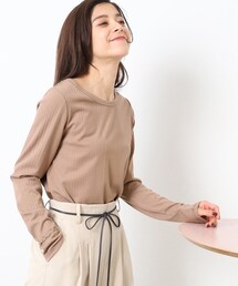 SHOO・LA・RUE（シューラルー）の「着回し力◎ ランダムテレコ クルーネックTシャツ（Tシャツ/カットソー）」