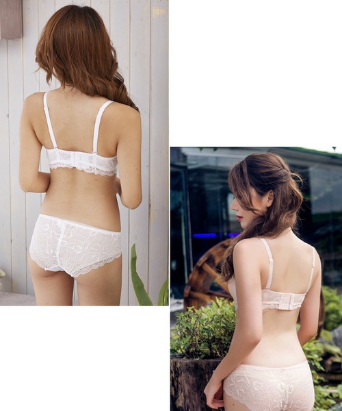MOLUTOCHIARA(モルトキアラ)の「4color ノンワイヤーブラ レース ブラジャー 単品ブラ(ブラジャー・レディース・ブラック/グレー/ベージュ/ホワイト・MEDIUM/SMALL/LARGE/X-LARGE)」の11枚目の写真
