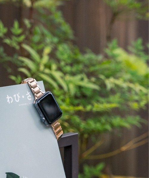 zandy(ズィーアンドワイ)の「zandy ズィー・アンド・ワイ/ Apple Watch【ラインステンレスバンド】アップルウォッチバンド ステンレスベルト /// chain3(デジタル腕時計・レディース・ブラック/ピンクゴールド/ホワイト×シルバー/シルバー・S/M)」の15枚目の写真