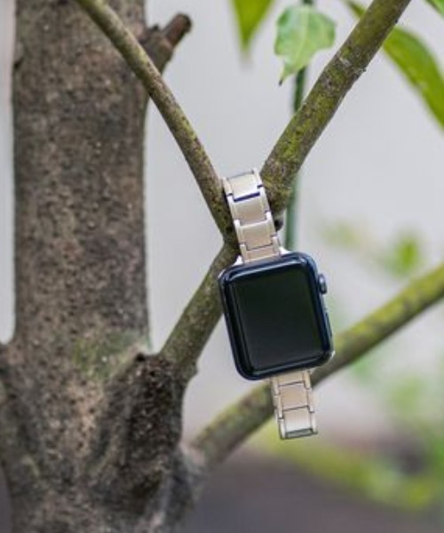 zandy(ズィーアンドワイ)の「zandy ズィー・アンド・ワイ/ Apple Watch【ラインステンレスバンド】アップルウォッチバンド ステンレスベルト /// chain3(デジタル腕時計・レディース・ブラック/ピンクゴールド/ホワイト×シルバー/シルバー・S/M)」の7枚目の写真