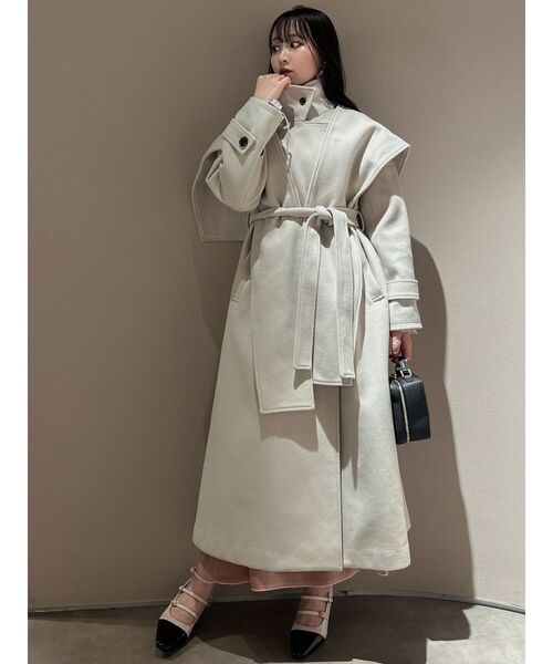 dazzlin（ダズリン）の「ケープオーバーシルエットコート（その他アウター・レディース・ブラック/ピンク/イエロー/アイボリー/グリーン・FREE）」の19枚目の写真