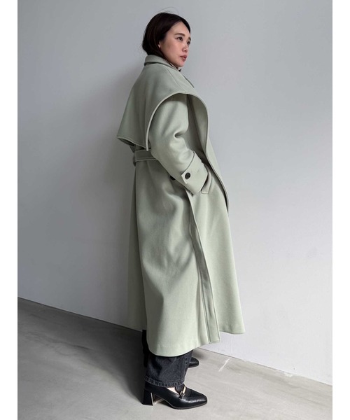 dazzlin（ダズリン）の「ケープオーバーシルエットコート（その他アウター・レディース・ブラック/ピンク/イエロー/アイボリー/グリーン・FREE）」の8枚目の写真