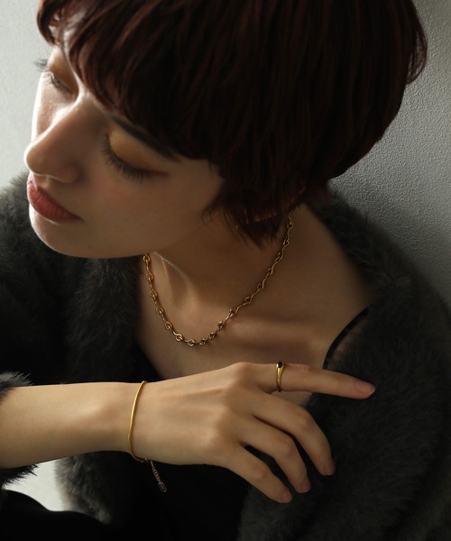 ORLEAN（オルレアン）の「金属アレルギー対応 個性派デザインチェーンネックレス サージカルステンレス（ネックレス・レディース・ゴールド/シルバー・フリー）」の6枚目の写真