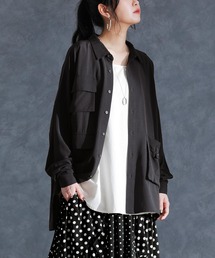 kOhAKU（コハク）の「ミリタリーテイストデザインロングシャツ（シャツ/ブラウス）」