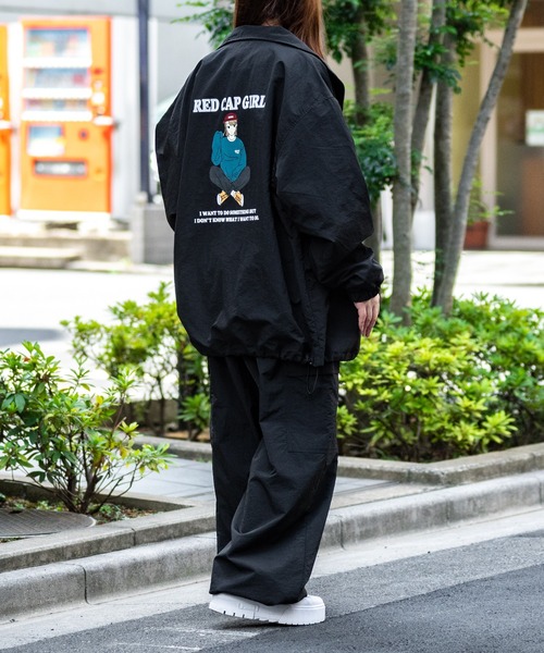 Red Cap Girl（レッドキャプガール）の「【a-r】〔Red Cap Girl/レッドキャップガール〕ナイロン ワンポイント オーバーカーゴパンツ（カーゴパンツ・メンズ・ブラック/ベージュ/カーキ/ブラック系1/ベージュ系1・MEDIUM/LARGE/X-LARGE）」の8枚目の写真