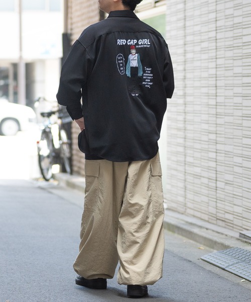 Red Cap Girl（レッドキャプガール）の「【a-r】〔Red Cap Girl/レッドキャップガール〕ナイロン ワンポイント オーバーカーゴパンツ（カーゴパンツ・メンズ・ブラック/ベージュ/カーキ/ブラック系1/ベージュ系1・MEDIUM/LARGE/X-LARGE）」の19枚目の写真