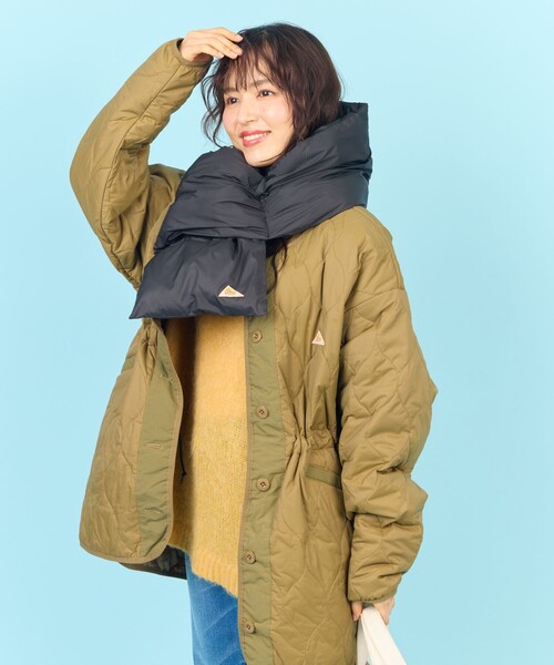 FREAK'S STORE（フリークスストア）の「限定展開　KELTY×FREAK'S STORE/ケルティ　別注 中綿ボリューマフラー（マフラー・レディース・オリーブ/オフホワイト/ブラック・ONE SIZE）」の8枚目の写真