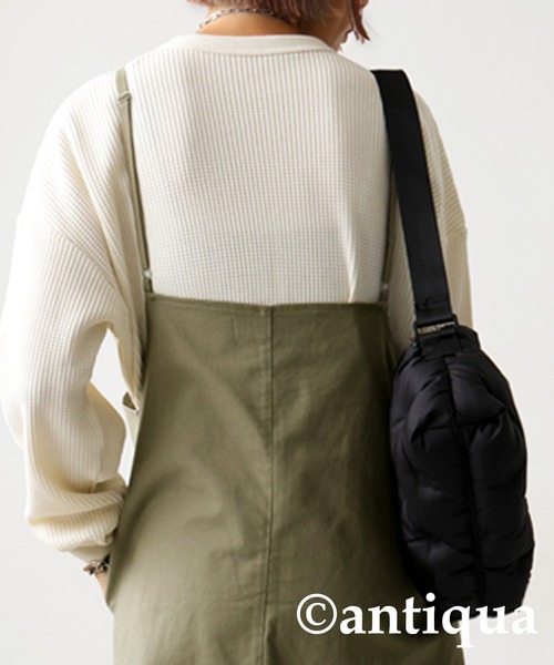 antiqua（アンティカ）の「リネン混サロペット（サロペット/オーバーオール・レディース・ブラック/ナチュラル/カーキ・FREE）」の14枚目の写真