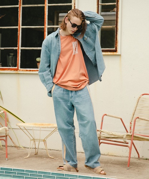 SUNS by #Re:room(サンズバイリルーム)の「サイドラインヴィンテージワイドデニムパンツ(デニムパンツ・メンズ・ライトブルー/インディゴブルー・SMALL/MEDIUM/LARGE)」の18枚目の写真