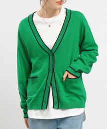 ライン入りVネックカーディガン/175928