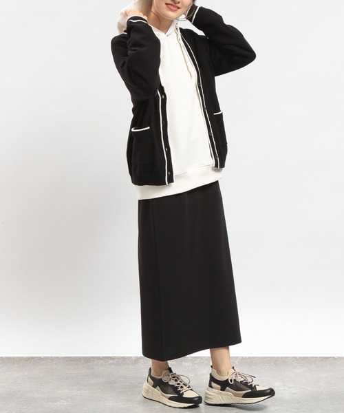 GLOBAL WORK Smile Seed Store（グローバルワーク スマイルシードストア）の「ライン入りVネックカーディガン/175928（カーディガン/ボレロ・レディース・グリーン/ネイビー/アイボリー/ブラック・SMALL/LARGE/MEDIUM）」の11枚目の写真