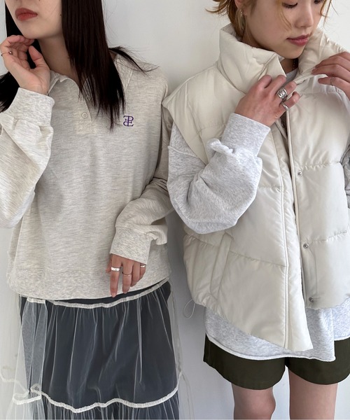 EPIMI E'PIMMY（エピミエピミー）の「パデッドスタンドベスト（ベスト・レディース・アイボリー/ブラック・MEDIUM）」の15枚目の写真