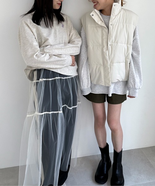 EPIMI E'PIMMY（エピミエピミー）の「パデッドスタンドベスト（ベスト・レディース・アイボリー/ブラック・MEDIUM）」の14枚目の写真