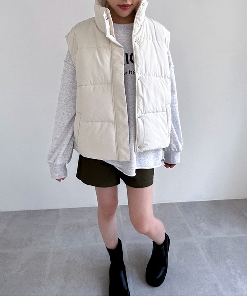 EPIMI E'PIMMY（エピミエピミー）の「パデッドスタンドベスト（ベスト・レディース・アイボリー/ブラック・MEDIUM）」の3枚目の写真