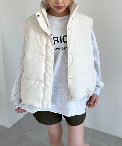 EPIMI E'PIMMY（エピミエピミー）の「パデッドスタンドベスト（ベスト・レディース・アイボリー/ブラック・MEDIUM）」の7枚目の写真