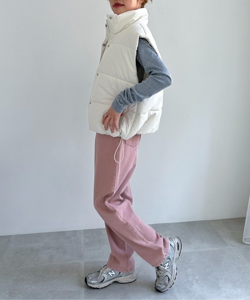 EPIMI E'PIMMY（エピミエピミー）の「パデッドスタンドベスト（ベスト・レディース・アイボリー/ブラック・MEDIUM）」の9枚目の写真