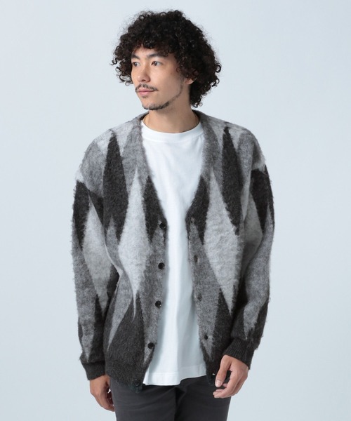 BAYFLOW(ベイフロー)の「アーガイルシャギーカーディガン(カーディガン/ボレロ・メンズ・グレー/ライトブルー/ブラウン・LARGE/MEDIUM)」の6枚目の写真