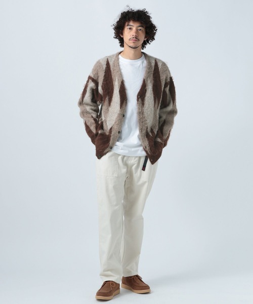 BAYFLOW(ベイフロー)の「アーガイルシャギーカーディガン(カーディガン/ボレロ・メンズ・グレー/ライトブルー/ブラウン・LARGE/MEDIUM)」の10枚目の写真