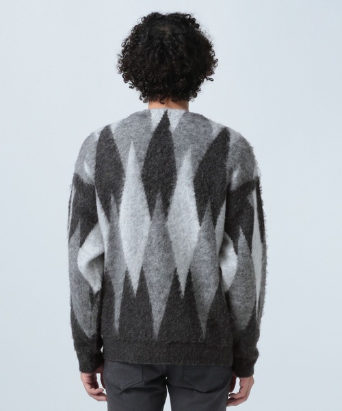 BAYFLOW(ベイフロー)の「アーガイルシャギーカーディガン(カーディガン/ボレロ・メンズ・グレー/ライトブルー/ブラウン・LARGE/MEDIUM)」の14枚目の写真