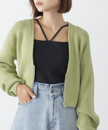 FREE'S MART | ◆Ｖネックジップショート丈ニットカーディガン(カーディガン/ボレロ)