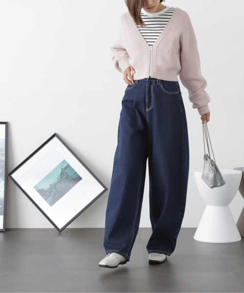 FREE'S MART(フリーズマート)の「◆Vネックジップショート丈ニットカーディガン(カーディガン/ボレロ・レディース・オフホワイト/ピンク/ライトグリーン・FREE)」の17枚目の写真