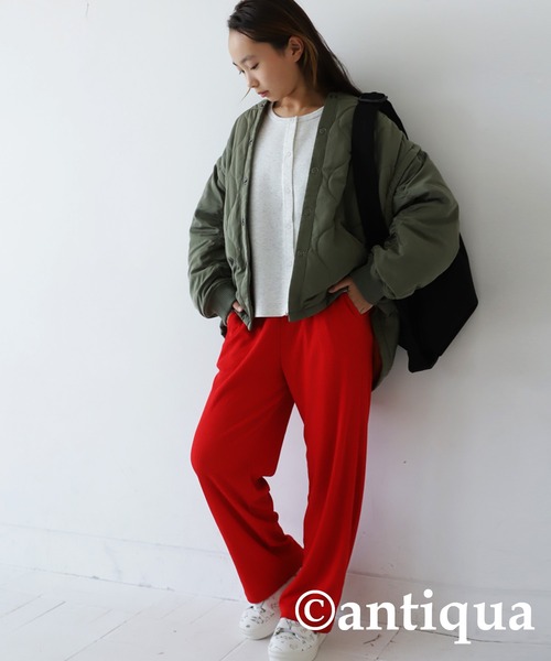 antiqua（アンティカ）の「綿混素材カーディガン（カーディガン/ボレロ・キッズ・レッド/オフホワイト/ブラック/杢グレー・160/150/130/140）」の21枚目の写真