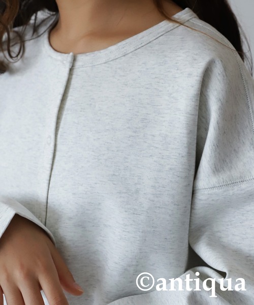 antiqua（アンティカ）の「綿混素材カーディガン（カーディガン/ボレロ・キッズ・レッド/オフホワイト/ブラック/杢グレー・160/150/130/140）」の20枚目の写真
