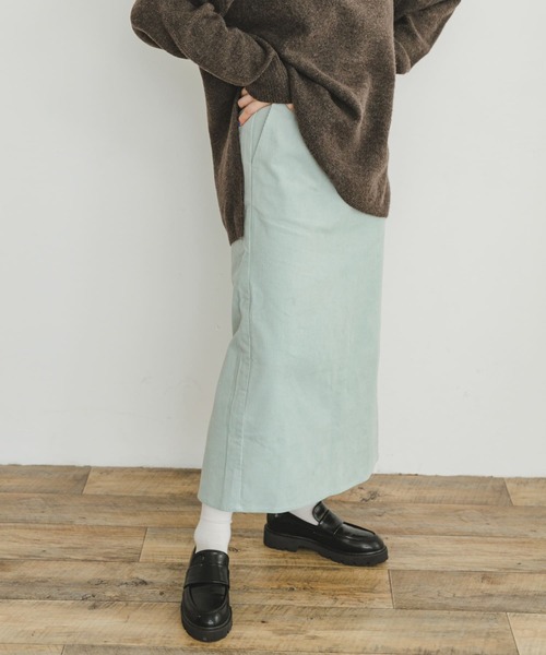 ITEMS URBANRESEARCH(アイテムズ アーバンリサーチ)の「コーデュロイタイトスカート(スカート・レディース・チャコールグレー/ブルー系その他/イエロー/ホワイト系その他・FREE)」の4枚目の写真