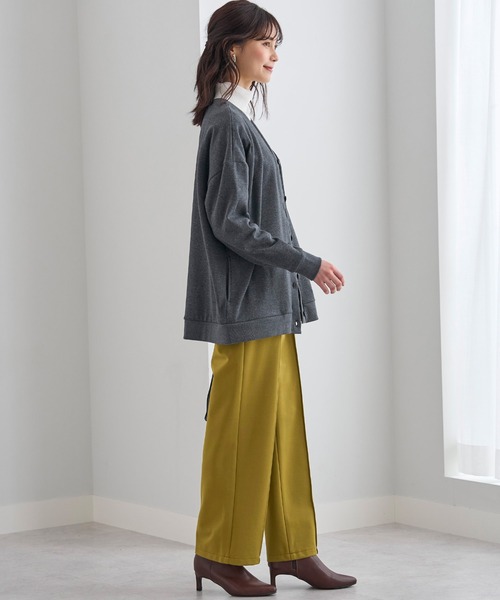 BELLUNA PLUS(ベルーナ)の「防風ストレッチ素材ワイドパンツ股下70cm(その他パンツ・レディース・イエロー系その他/チャコール/セージグリーン/オフホワイト/ブラック・LARGE/MEDIUM/X-LARGE/SMALL)」の13枚目の写真