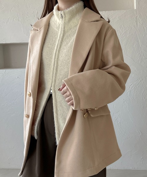 apres jour clair(アプレジュールクレア)の「【apres jour clair】シャギーWジップカーデ【ZOZOTOWN限定アイテム】(カーディガン/ボレロ・レディース・ネイビー/ボルドー/アイボリー・X-LARGE/フリー)」の11枚目の写真