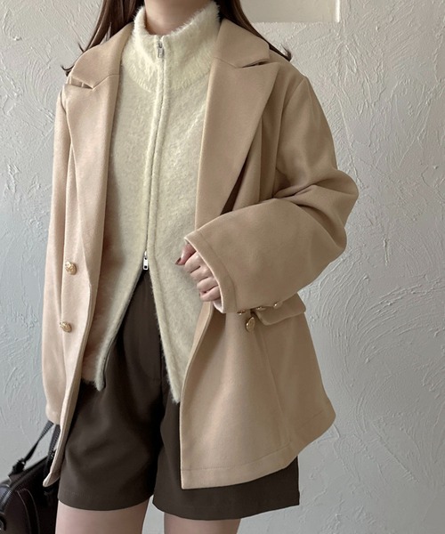 apres jour clair(アプレジュールクレア)の「【apres jour clair】シャギーWジップカーデ【ZOZOTOWN限定アイテム】(カーディガン/ボレロ・レディース・ネイビー/ボルドー/アイボリー・X-LARGE/フリー)」の6枚目の写真