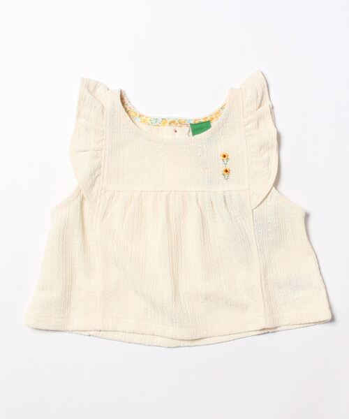 RAGMART（ラグマート）の「パイルフリルベスト（ベスト・キッズ・オフホワイト/ピンク・90cm/80ｃｍ）」の2枚目の写真