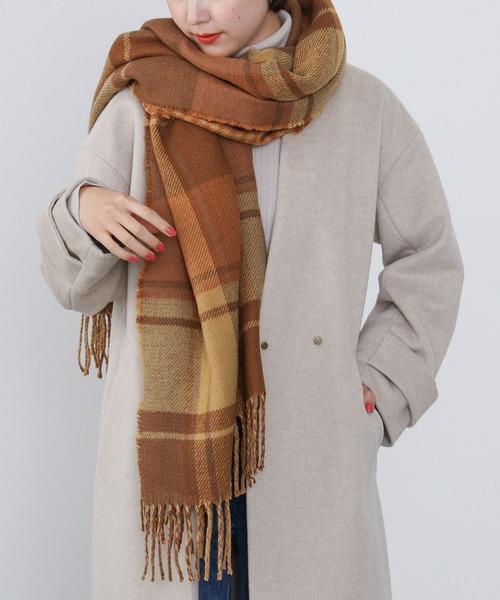 BEAMS HEART / チェック柄 リバーシブル ストール（ストール/ショール