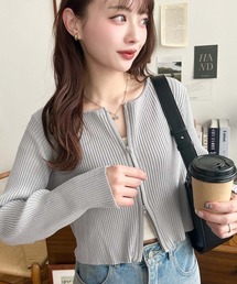 moment+（モーメントプラス）の「【累計販売数1万枚突破!】Wジップリブニットカーディガン（カーディガン/ボレロ）」