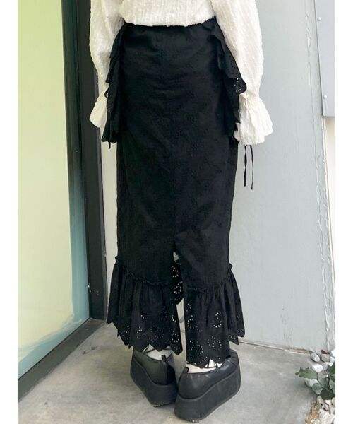 merry jenny（メリージェニー）の「レースコンビスカート（スカート・レディース・ブラック/オフホワイト・FREE）」の10枚目の写真