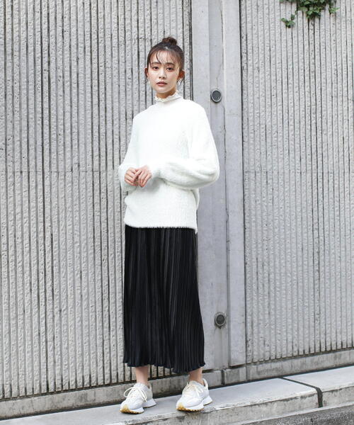 N.（N. Natural Beauty Basic）（エヌエヌナチュラルビューティーベーシック）の「◆ベロアプリーツストレートスカート（スカート・レディース・ブラック/オフホワイト/ブルー・MEDIUM）」の13枚目の写真