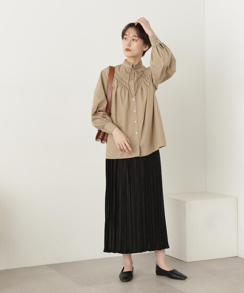 N.（N. Natural Beauty Basic）（エヌエヌナチュラルビューティーベーシック）の「◆ベロアプリーツストレートスカート（スカート・レディース・ブラック/オフホワイト/ブルー・MEDIUM）」の22枚目の写真