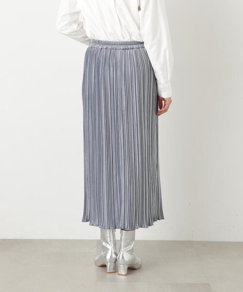 N.（N. Natural Beauty Basic）（エヌエヌナチュラルビューティーベーシック）の「◆ベロアプリーツストレートスカート（スカート・レディース・ブラック/オフホワイト/ブルー・MEDIUM）」の9枚目の写真