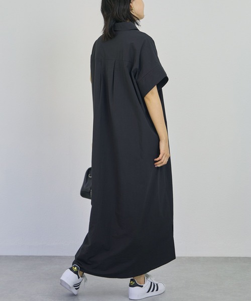 LAVEANGE(ラビアンジェ)の「バイカラーシャツワンピース(シャツワンピース・レディース・ネイビー/カーキ/ブラック・3L/LL/M/5L/4L)」の9枚目の写真