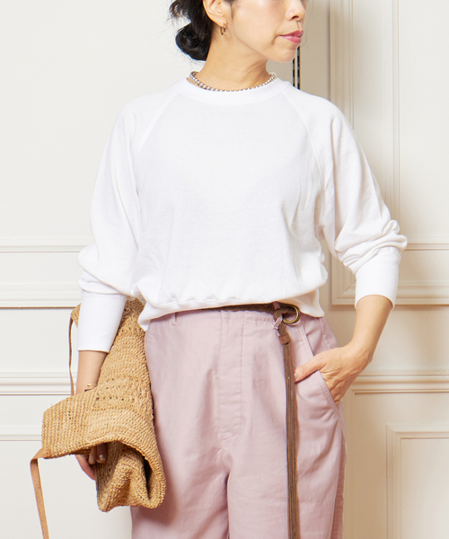 IENA LA BOUCLE(イエナラブークル)の「IENA LA BOUCLE ガーゼ裏毛プルオーバー(Tシャツ/カットソー・レディース・チャコールグレー/ホワイト・FREE)」の1枚目の写真