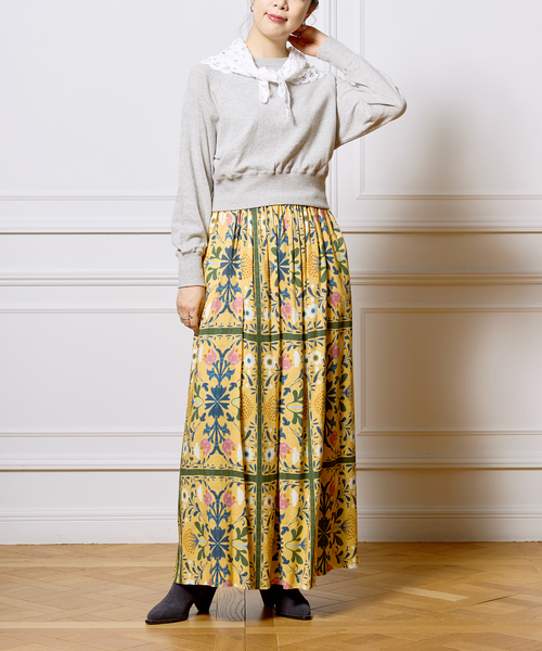 IENA LA BOUCLE(イエナラブークル)の「IENA LA BOUCLE ガーゼ裏毛プルオーバー(Tシャツ/カットソー・レディース・チャコールグレー/ホワイト・FREE)」の3枚目の写真