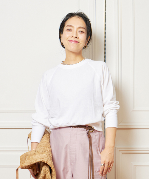 IENA LA BOUCLE(イエナラブークル)の「IENA LA BOUCLE ガーゼ裏毛プルオーバー(Tシャツ/カットソー・レディース・チャコールグレー/ホワイト・FREE)」の12枚目の写真