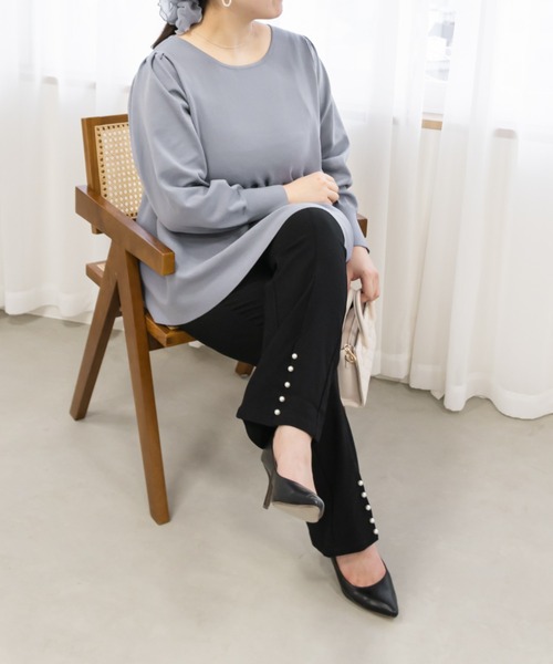 CLETTE（クレット）の「ペプラムニット（ニット/セーター・レディース・ピンク/ブラック/ブルー・LL/3L/4L）」の11枚目の写真