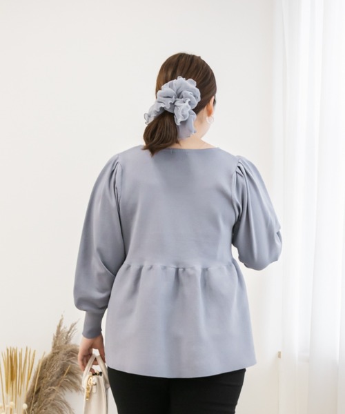 CLETTE（クレット）の「ペプラムニット（ニット/セーター・レディース・ピンク/ブラック/ブルー・LL/3L/4L）」の12枚目の写真