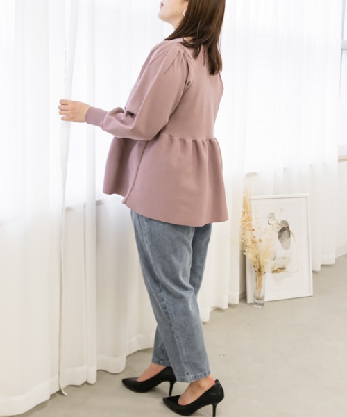 CLETTE（クレット）の「ペプラムニット（ニット/セーター・レディース・ピンク/ブラック/ブルー・LL/3L/4L）」の15枚目の写真