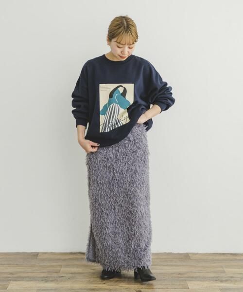 ITEMS URBANRESEARCH（アイテムズ アーバンリサーチ）の「フリンジタイトスカート（スカート・レディース・グレー/ブラック・FREE）」の5枚目の写真