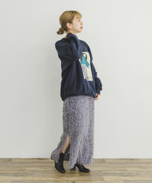 ITEMS URBANRESEARCH（アイテムズ アーバンリサーチ）の「フリンジタイトスカート（スカート・レディース・グレー/ブラック・FREE）」の6枚目の写真