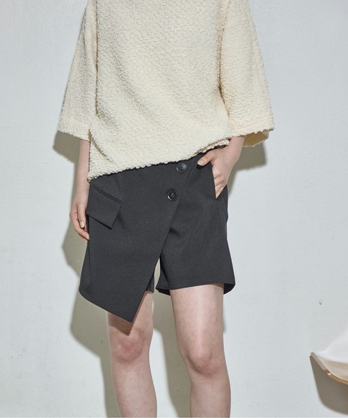 Aakasha♥日本未入荷【シフォン ショートパンツ】 セール】アシメデザインラップショートパンツ（その他パンツ
